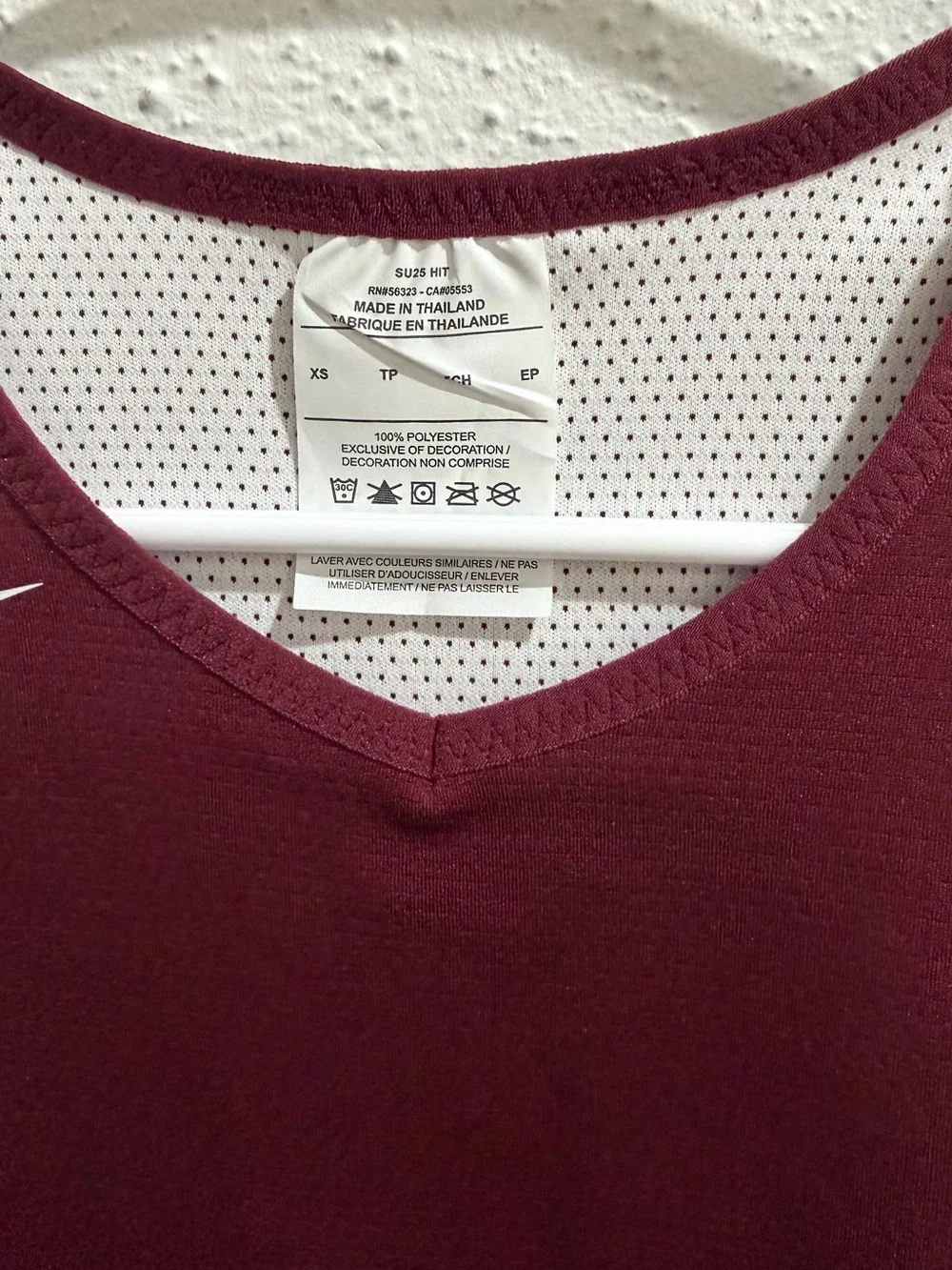 Nike Kids Maroon and White Tank Top
